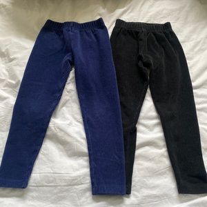 2 pairs of Hanna Andersson Girls Corduroy Pants Leggings